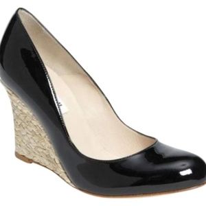 L.K. Bennett Black Maddox Patent Wedges